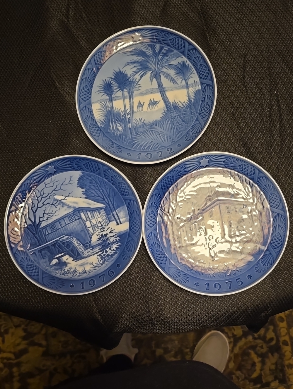 Royal Copenhagen Vintage Blue & White Collector Plates - Set of 3